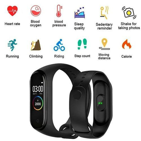 M4 Smart Bracelet Fitness Tracker Heart Rate Monitor NOir Montre intelligente Connectée - Smart bracelet Pour Android Et IOS