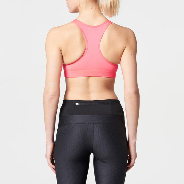 BRASSIERE DE RUNNING BASIQUE ROSE CORAIL FLUO